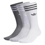 adidas Originals Mens Three Pack Crew Socks White/Light Grey Heather/Dark Grey Heather
