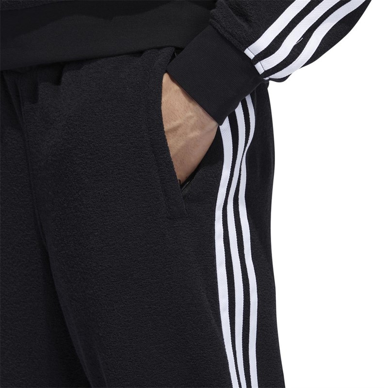 adidas Originals Mens Sprt Comfort 3-Stripes Joggers Black/White