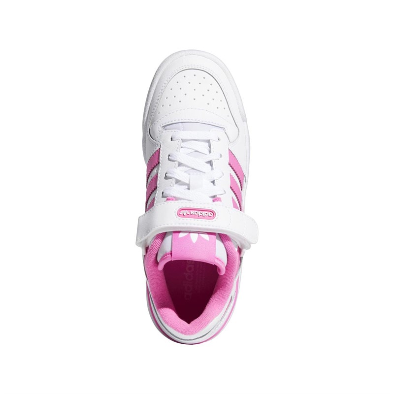 adidas Originals Junior Girls Forum Low Trainers Footwear White/Screaming Pink/Footwear White
