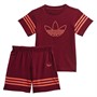 adidas Originals Infant Boys Outline Shorts And Tee Set Core Burgundy/Solar Red
