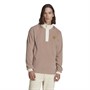 adidas Originals Mens Wander Hour Quarter-Snap Polar Fleece Jacket Chalky Brown