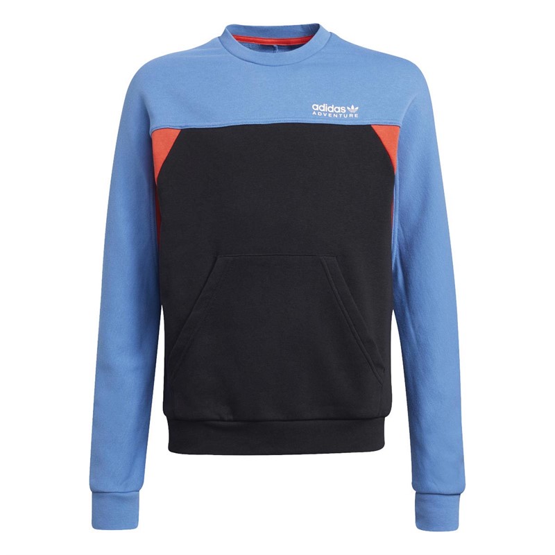 adidas Originals Boys Adventure Crew Sweatshirt Focus Blue/Black