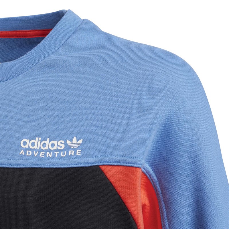 adidas Originals Boys Adventure Crew Sweatshirt Focus Blue/Black