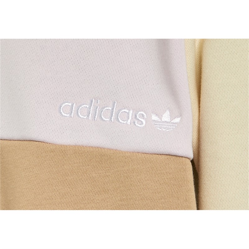 adidas Originals Junior Boys Colourblock Sweatshirt Linen Green/Wonder White/Magic Beige/Almost Pink