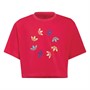 adidas Originals Junior Girls Adicolor Trefoil Cropped T-Shirt Bold Pink