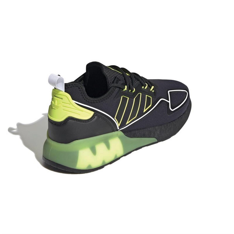 adidas Originals Mens ZX 2K Boost Trainers Core Black/Solar Yellow/Footwear White