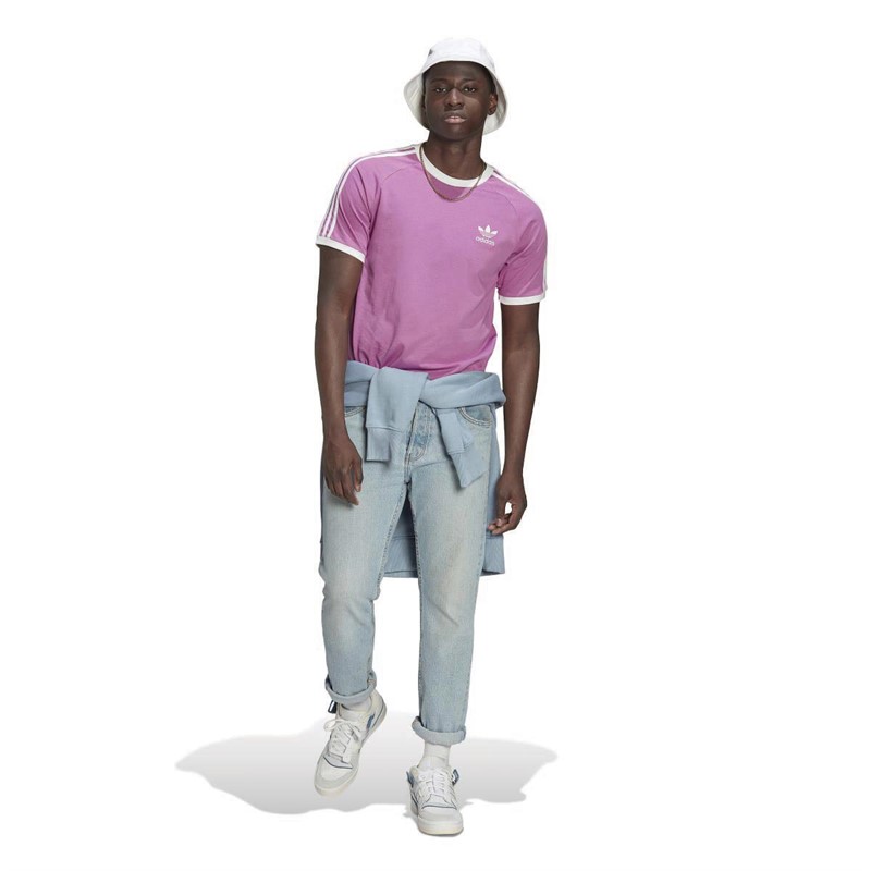 adidas Originals Mens Adicolour Three Stripes T-Shirt Purple