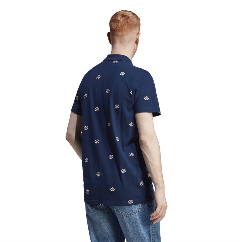 adidas Originals Mens Trefoil Graphic Archive Polo Night Indigo