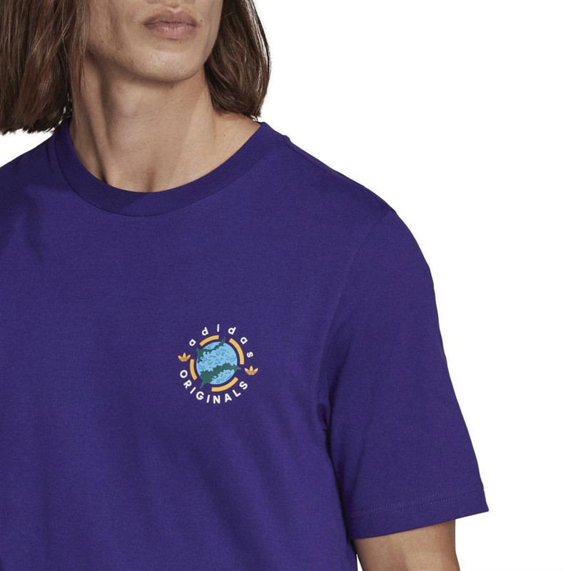 adidas Originals Mens Wander Hour T-Shirt Core Purple