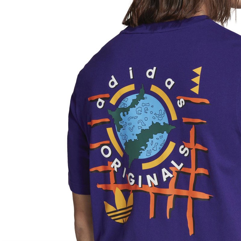 adidas Originals Mens Wander Hour T-Shirt Core Purple