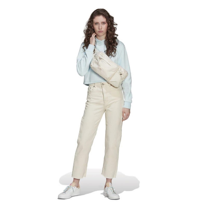 adidas Originals Womens Adicolor Essentials Cropped Hoodie Almost Blue