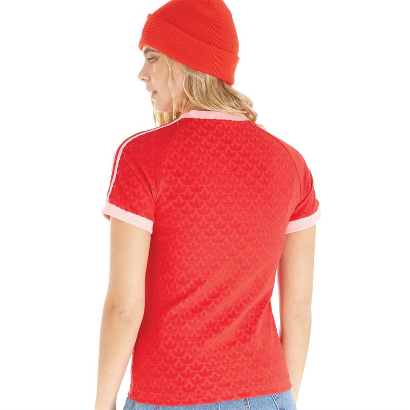 adidas Originals Womens Adicolour 70S Monogram T-Shirt Scarlet