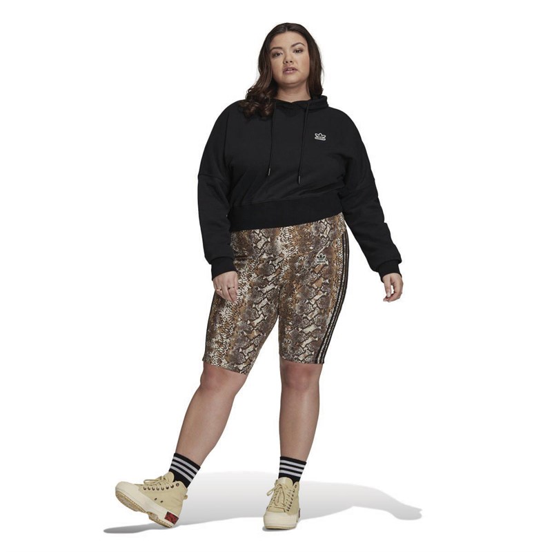 adidas Originals Womens Cropped Hoodie (plus Size) Black