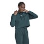adidas Originals Womens Essentials Cropped Fleece Hoodie Mineral Green