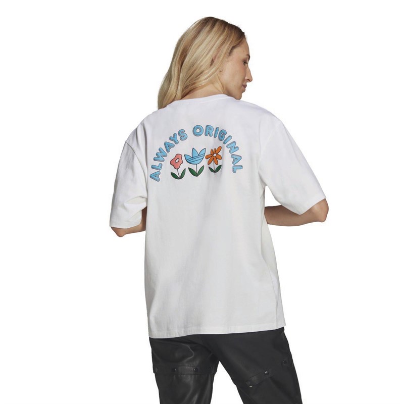 adidas Originals Womens Always Original Loose Graphic T-Shirt White