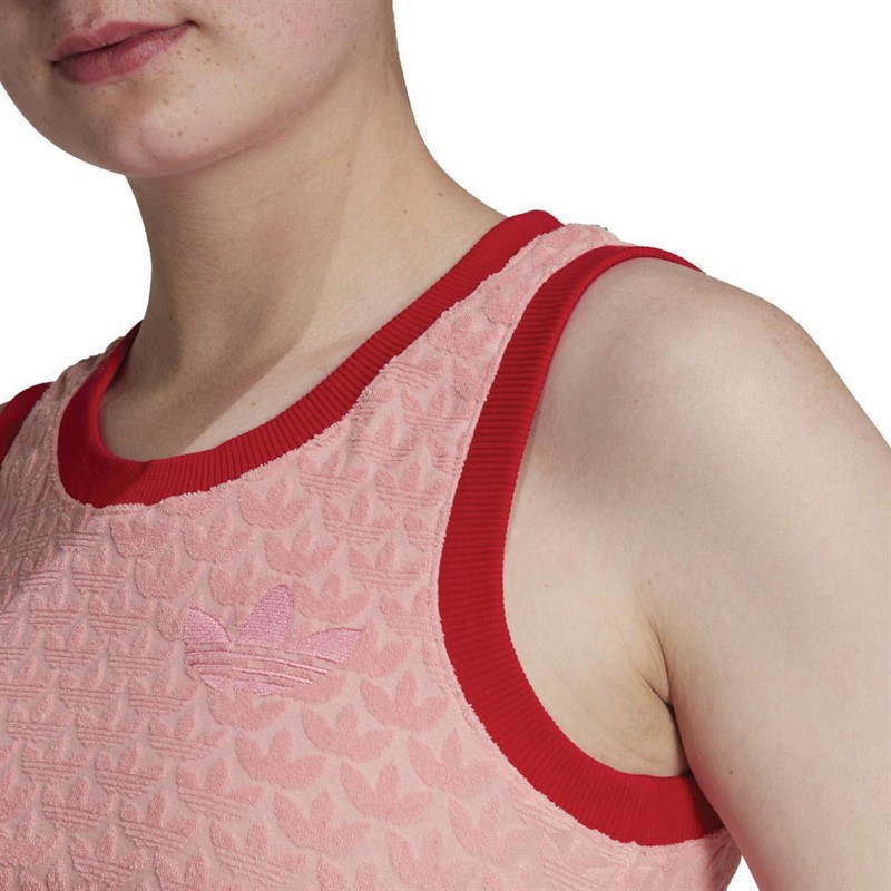 adidas Originals Womens Adicolor 70s Monogram Crop Top Super Pop