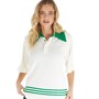 adidas Originals Womens Adicolour 70S Knit Polo Shirt Chalk White