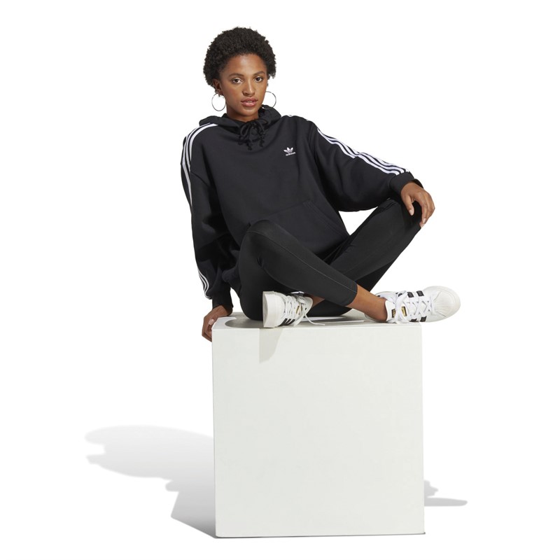 adidas Originals Dame Adicolor Classics Oversized Hættetrøjer Sort
