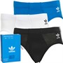 adidas Originals Mens Comfort Flex Cotton 3 Stripes Three Pack Briefs Black/Blue/White