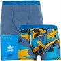 adidas Originals Mens Comfort Flex Cotton Printed Two Pack Trunks Blue/Camo