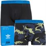 adidas Originals Mens Comfort Flex Cotton Printed Two Pack Trunks Black/Camo