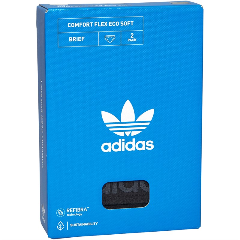 adidas Originals Mens Comfort Flex Eco Soft Two Pack Briefs Black