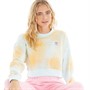 adidas Originals Womens Allover Print Sweatshirt Almost Blue/Hazy Orange