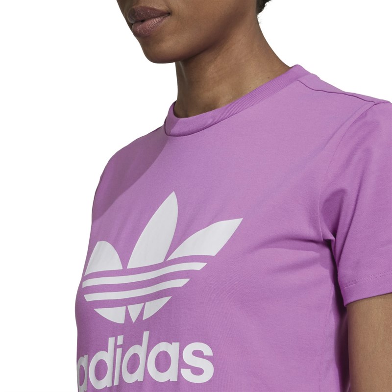 adidas Originals Womens Adicolor Classics Trefoil T-Shirt Semi Pulse Lilac