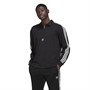 adidas Originals Mens Adicolor 3-stripes Long Sleeve Polo Sweatshirt Black