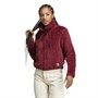 adidas Originals Womens Essentials+ Fluffy Teddy Slim Zip Top Shadow Red