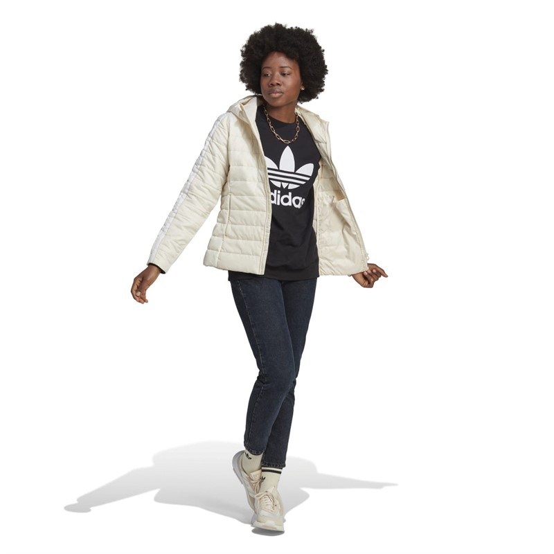 adidas Originals Womens Hooded Premium Slim Jacket Wonder White