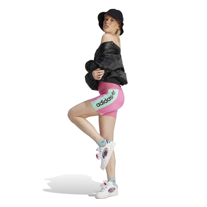 adidas Originals Womens High Shine Shorts Pulse Magenta