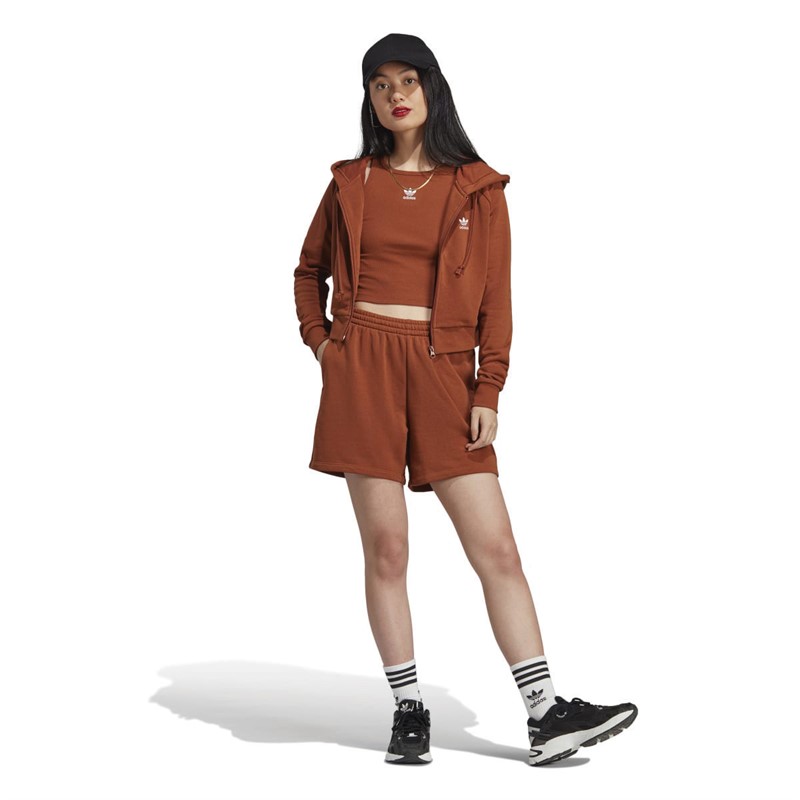 adidas Originals Womens Essentials Fleece Shorts Dust Rust