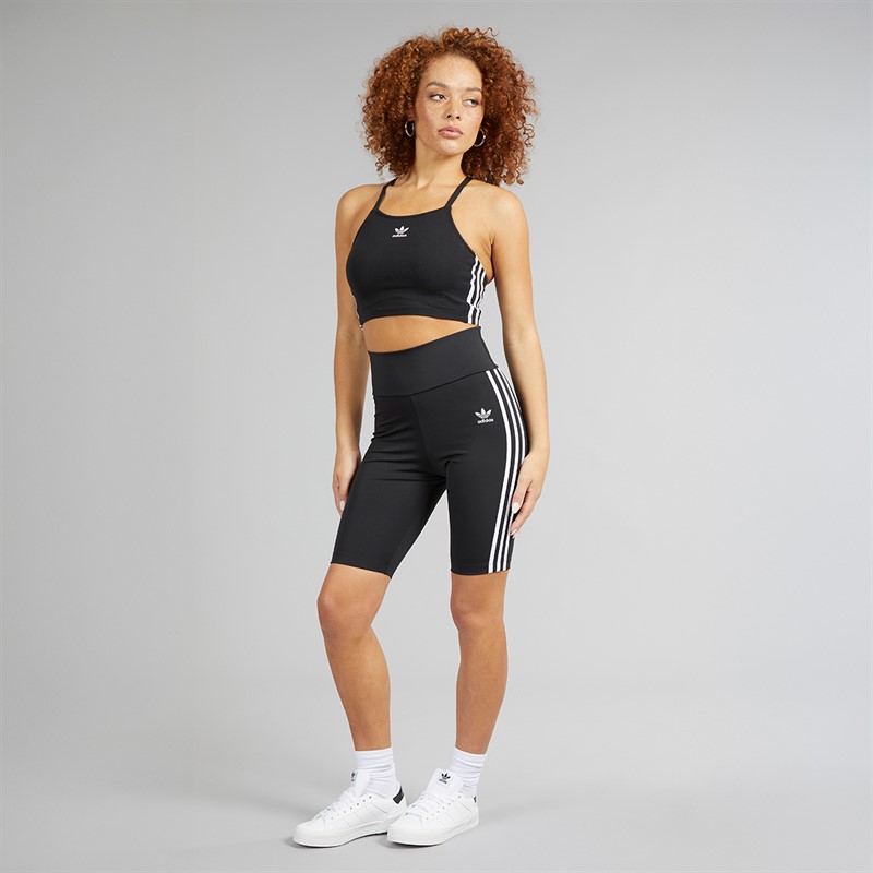 adidas Originals Womens Adicolor Classics Primeblue High-Waisted Shorts Black