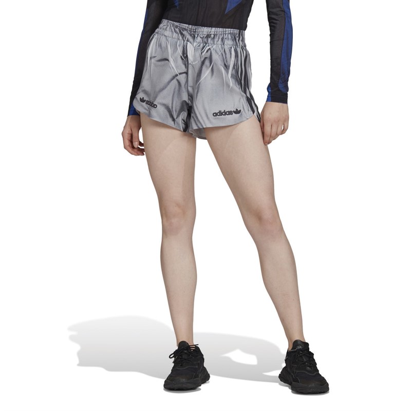 Buy adidas Originals Womens Blue Version Print Shorts Light Solar Grey