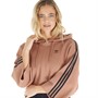 adidas Originals Womens 3-Stripes Crop Hoodie Clay Strata