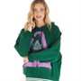 adidas Originals Womens Oversized A Graphic Hoodie Dark Green