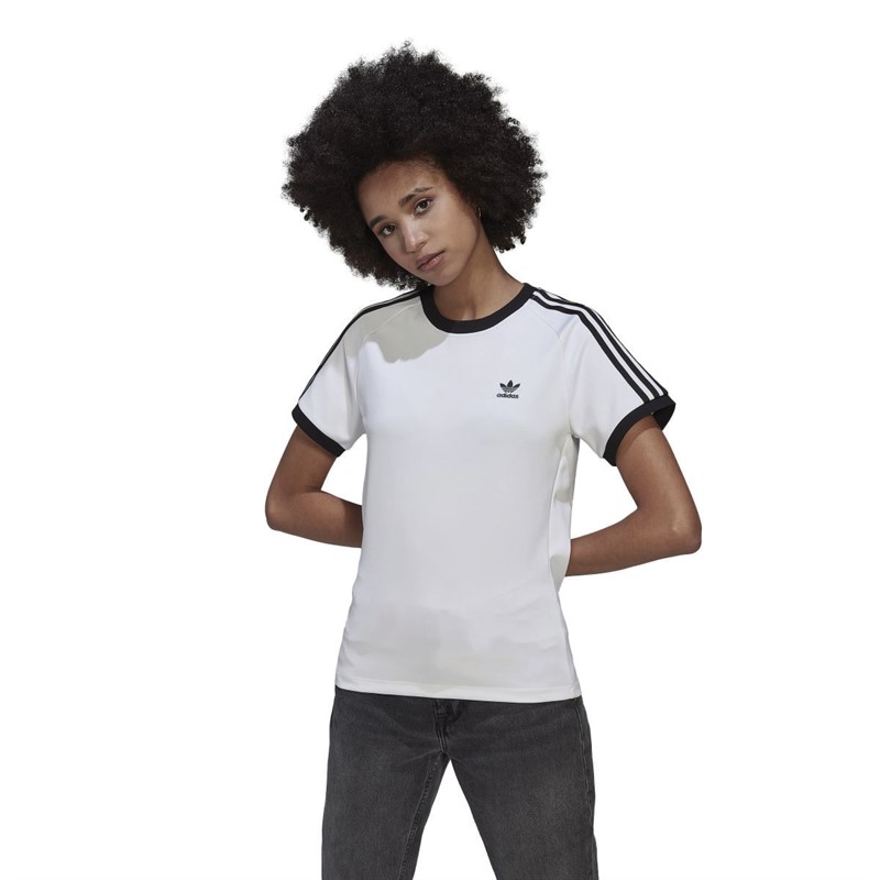 Buy adidas Originals Womens Adicolor Classics Slim 3-Stripes T-Shirt White