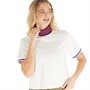 adidas Originals Womens Rib Collar Crop T-Shirt Wonder White