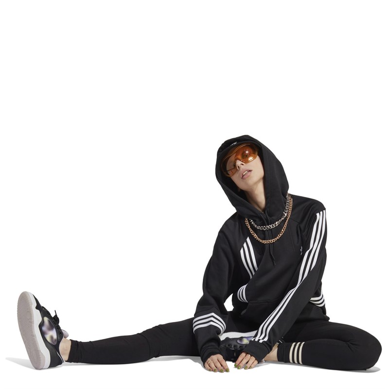 adidas Originals Womens Adicolor 3-Stripes Hoodie Black
