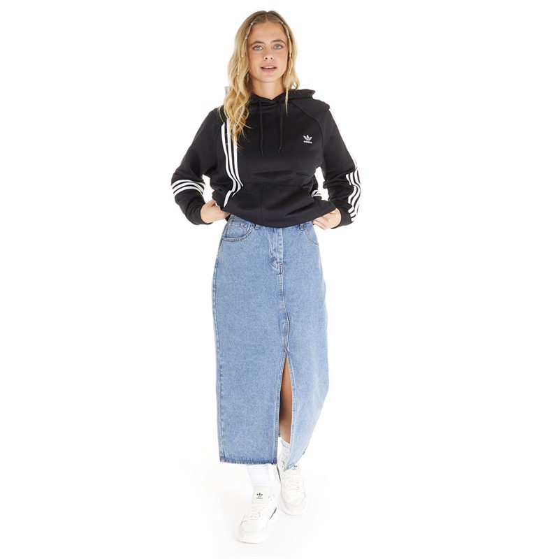 adidas Originals Womens Adicolor 3-Stripes Hoodie Black