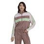 adidas Originals Womens Blocked Suede Half Zip Sweatshirt Clear Pink/Wonder Onix