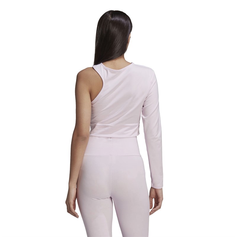 adidas Originals Womens Cropped Long-Sleeve Cut Out Top Almost Pink