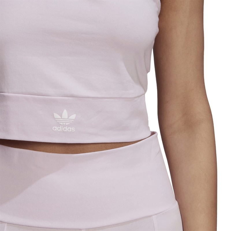 adidas Originals Womens Cropped Long-Sleeve Cut Out Top Almost Pink