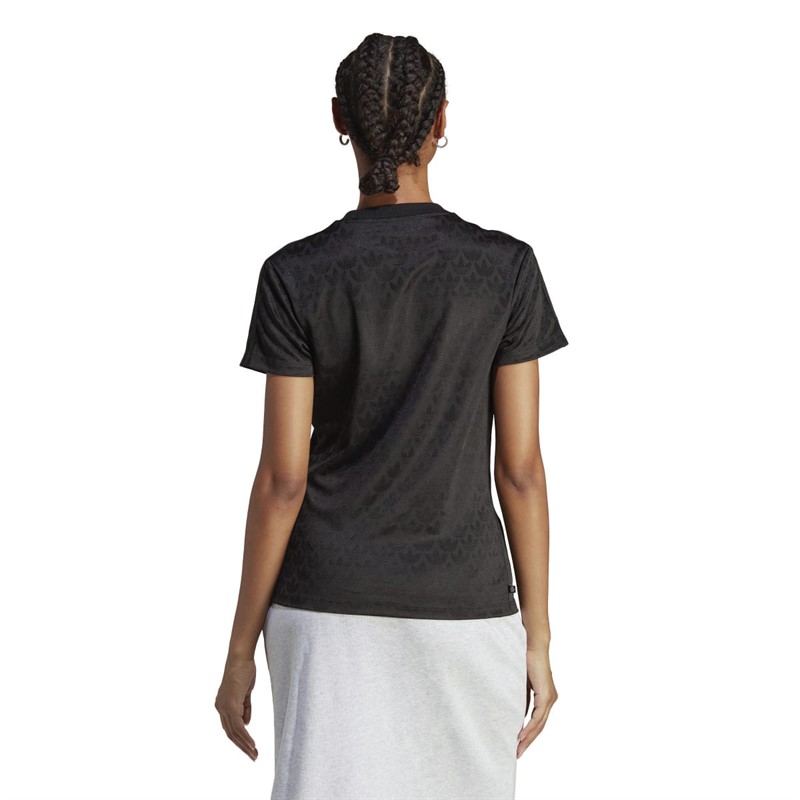 adidas Originals Womens All Over Print Logo T-Shirt Black
