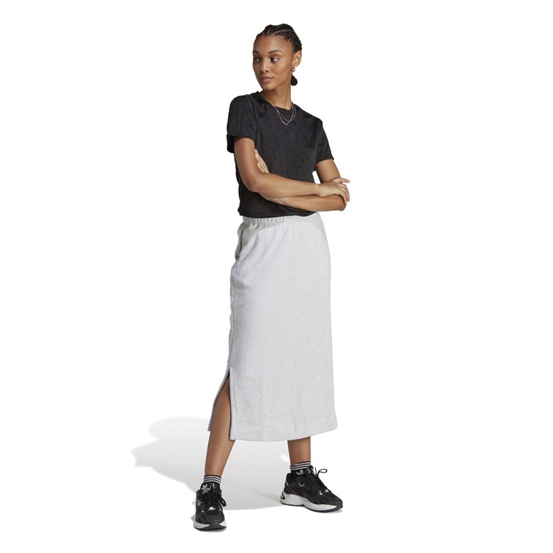 adidas Originals Womens All Over Print Logo T-Shirt Black