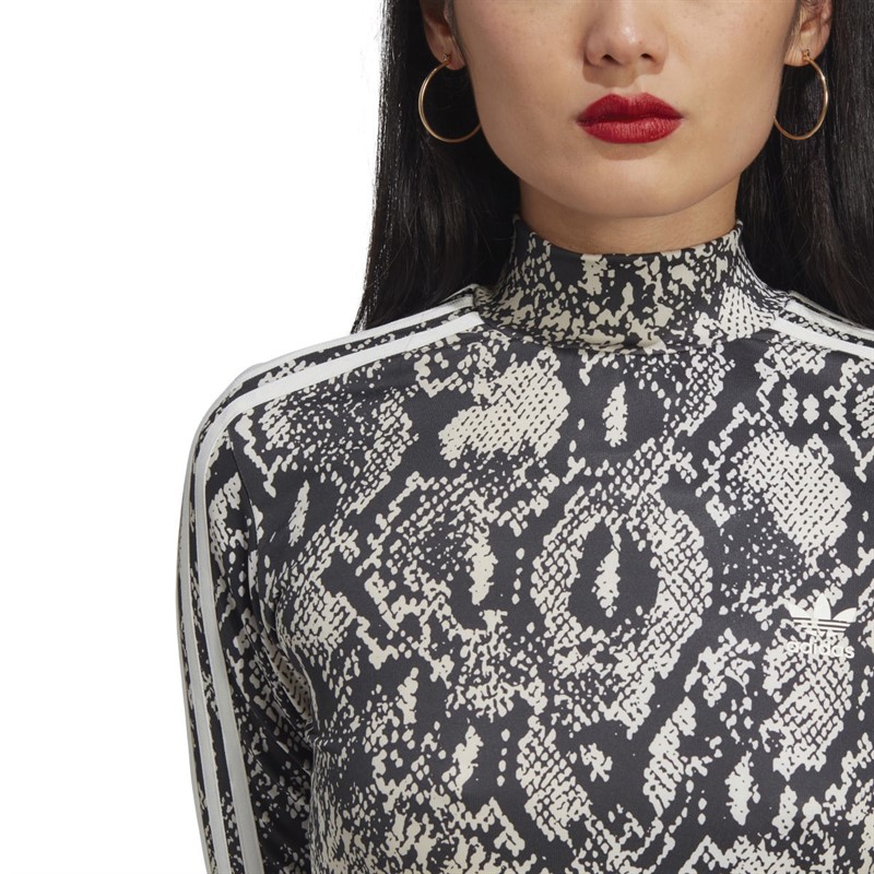 adidas Originals Womens All Over Print Long Sleeve Top Black/Multicolor