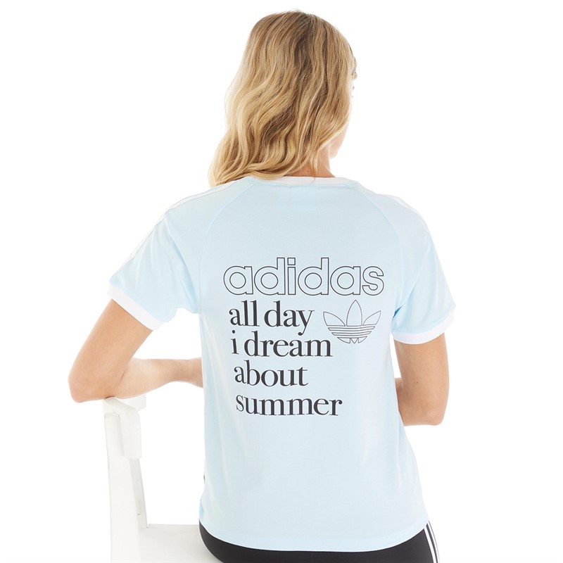 adidas Originals Womens Graphic T-Shirt Almost Blue