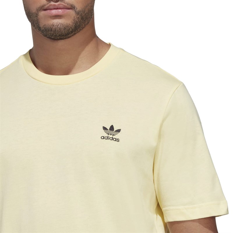 adidas Originals Mens Trefoil Essentials T-Shirt Almost Yellow