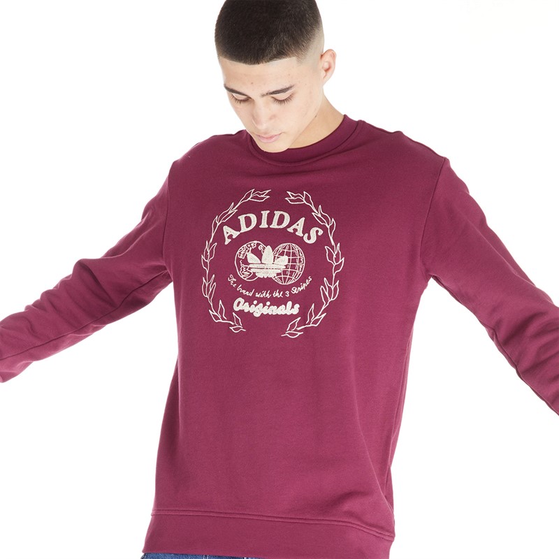 Buy adidas Originals Mens Archive Graphic Crew Sweatshirt Shadow Red